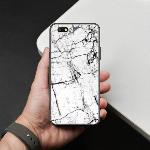 Oppo A77 Cover - White Marble Series 2 - HQ Ultra Shine Premium Infinity Glass Soft Silicon Borders Case