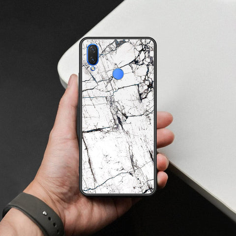 Huawei Y7 Prime 2019 / Y7 2019 / Y7 Pro 2019 Cover - White Marble Series 2 - HQ Ultra Shine Premium Infinity Glass Soft Silicon Borders Case