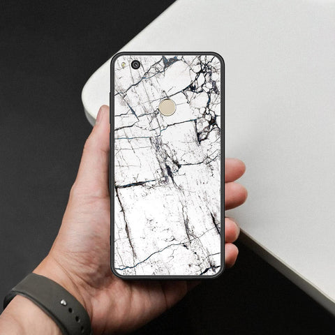 Huawei Honor 8 Lite Cover - White Marble Series 2 - HQ Ultra Shine Premium Infinity Glass Soft Silicon Borders Case