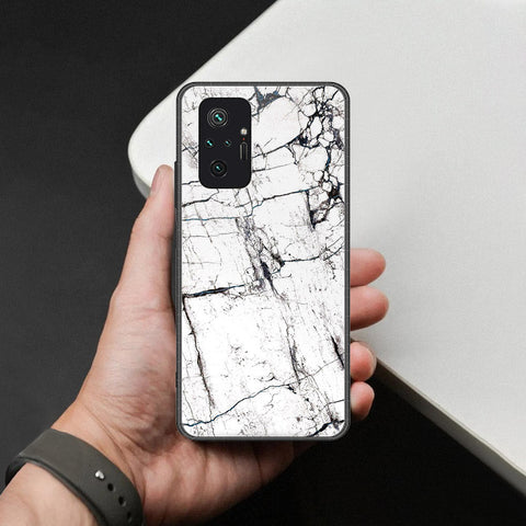 Xiaomi Redmi Note 10 Pro 4G Cover - White Marble Series 2 - HQ Ultra Shine Premium Infinity Glass Soft Silicon Borders Case