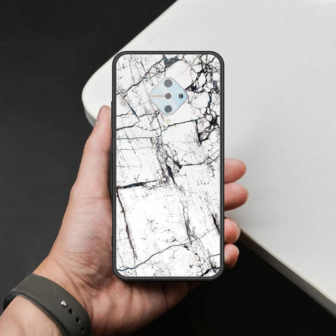 Vivo S1 Pro Cover - White Marble Series 2 - HQ Ultra Shine Premium Infinity Glass Soft Silicon Borders Case