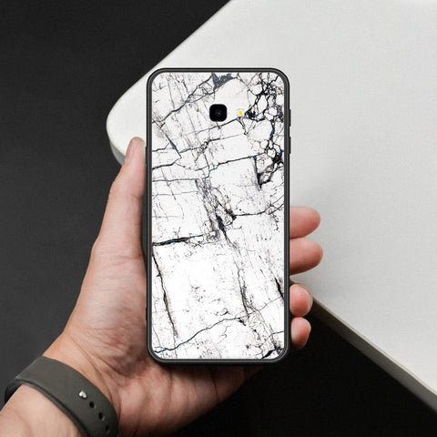 Samsung Galaxy J4 Plus Cover - White Marble Series 2 - HQ Ultra Shine Premium Infinity Glass Soft Silicon Borders Case