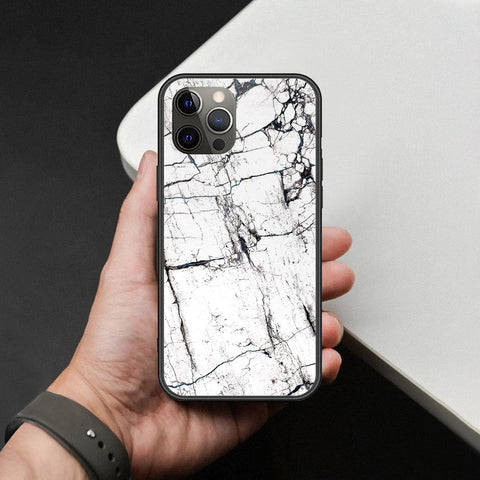 iPhone 12 Pro Max - White Marble Series 2 - HQ Ultra Shine Premium Infinity Glass Soft Silicon Borders Case