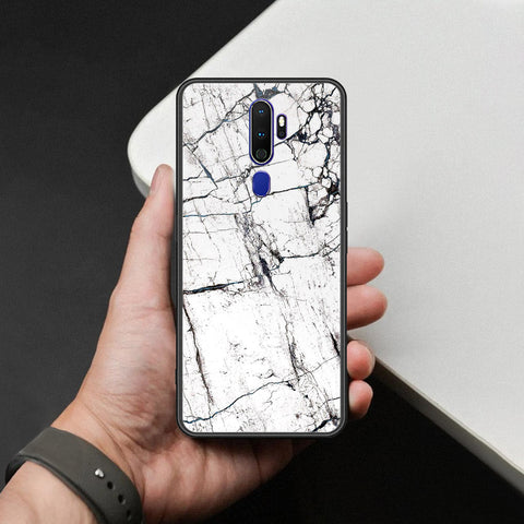 Oppo A5 2020 Cover - White Marble Series 2 - HQ Ultra Shine Premium Infinity Glass Soft Silicon Borders Case