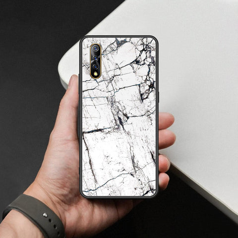 Vivo S1 Cover - White Marble Series 2 - HQ Ultra Shine Premium Infinity Glass Soft Silicon Borders Case