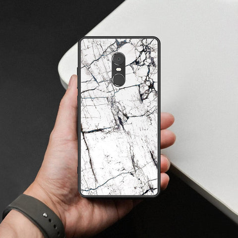 Xiaomi Redmi Note 4 / 4X Cover - White Marble Series 2 - HQ Ultra Shine Premium Infinity Glass Soft Silicon Borders Case