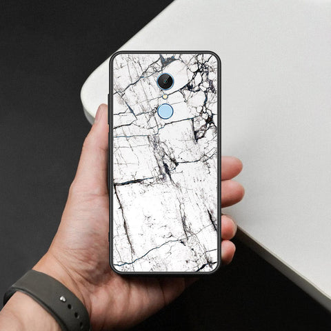 Xiaomi Redmi 5 Cover - White Marble Series 2 - HQ Ultra Shine Premium Infinity Glass Soft Silicon Borders Case