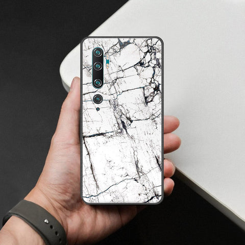 Xiaomi Mi CC9 Pro Cover - White Marble Series 2 - HQ Ultra Shine Premium Infinity Glass Soft Silicon Borders Case