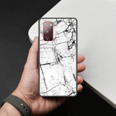 Samsung Galaxy S20 FE Cover - White Marble Series 2 - HQ Ultra Shine Premium Infinity Glass Soft Silicon Borders Case