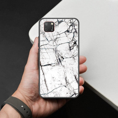 Honor 9S Cover - White Marble Series 2 - HQ Ultra Shine Premium Infinity Glass Soft Silicon Borders Case