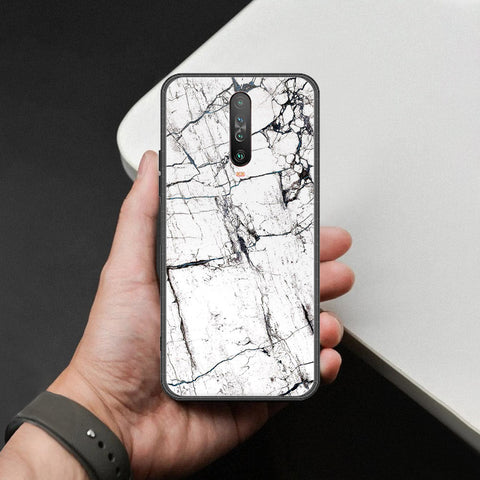 Xiaomi Poco X2 Cover - White Marble Series 2 - HQ Ultra Shine Premium Infinity Glass Soft Silicon Borders Case