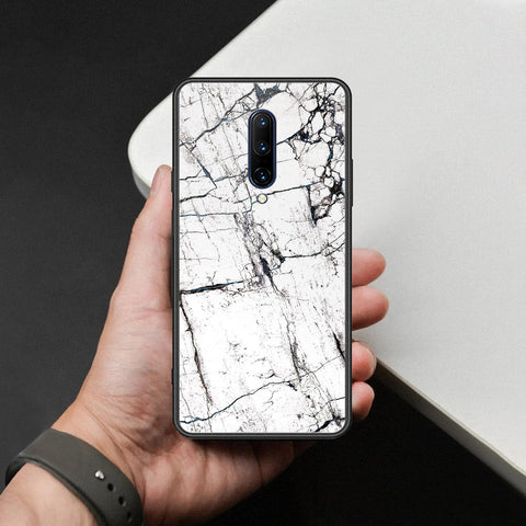 OnePlus 7 Pro Cover - White Marble Series 2 - HQ Ultra Shine Premium Infinity Glass Soft Silicon Borders Case