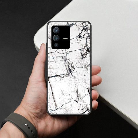 Vivo S12 Cover - White Marble Series 2 - HQ Ultra Shine Premium Infinity Glass Soft Silicon Borders Case
