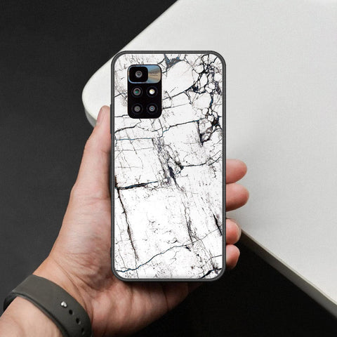 Xiaomi Redmi 10 Cover - White Marble Series 2 - HQ Ultra Shine Premium Infinity Glass Soft Silicon Borders Case