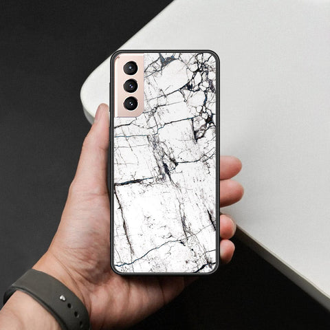 Samsung Galaxy S22 Plus 5G Cover - White Marble Series 2 - HQ Ultra Shine Premium Infinity Glass Soft Silicon Borders Case