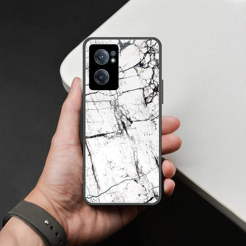 OnePlus Nord CE 2 5G Cover - White Marble Series 2 - HQ Ultra Shine Premium Infinity Glass Soft Silicon Borders Case