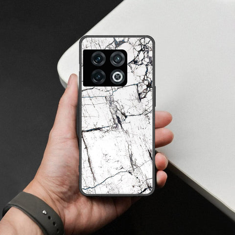 OnePlus 10 Pro Cover - White Marble Series 2 - HQ Ultra Shine Premium Infinity Glass Soft Silicon Borders Case