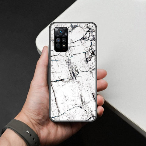 Xiaomi Redmi Note 11S Cover - White Marble Series 2 - HQ Ultra Shine Premium Infinity Glass Soft Silicon Borders Case