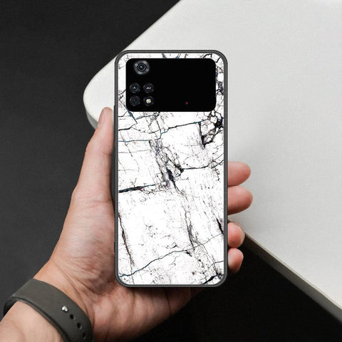 Xiaomi Poco M4 Pro Cover - White Marble Series 2 - HQ Ultra Shine Premium Infinity Glass Soft Silicon Borders Case