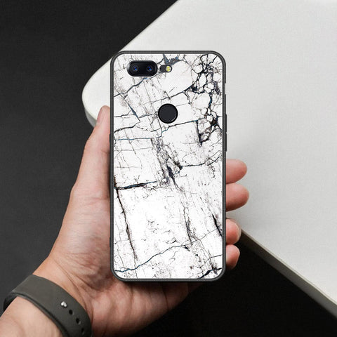 OnePlus 5T Cover - White Marble Series 2 - HQ Ultra Shine Premium Infinity Glass Soft Silicon Borders Case
