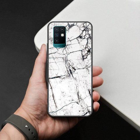 Infinix Note 10 Cover - White Marble Series 2 - HQ Ultra Shine Premium Infinity Glass Soft Silicon Borders Case