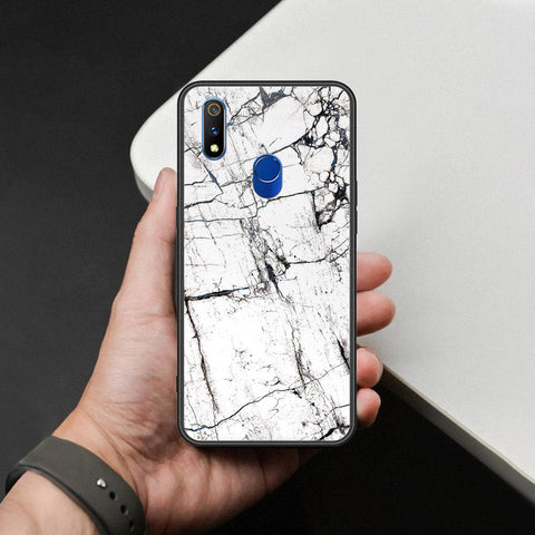 Realme 3 Pro Cover - White Marble Series 2 - HQ Ultra Shine Premium Infinity Glass Soft Silicon Borders Case