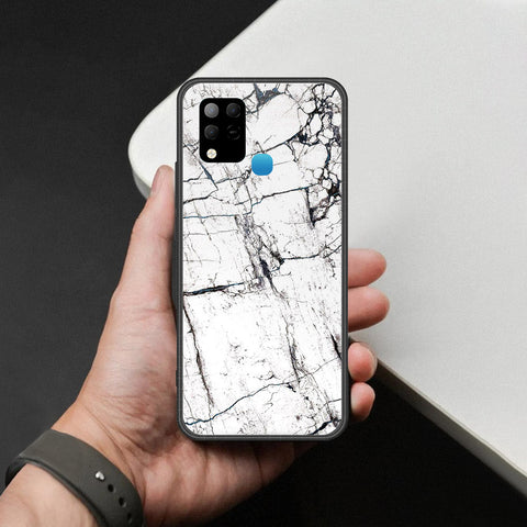 Infinix Hot 10s Cover - White Marble Series 2 - HQ Ultra Shine Premium Infinity Glass Soft Silicon Borders Case