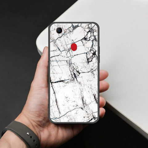 Oppo F7 Cover - White Marble Series 2 - HQ Ultra Shine Premium Infinity Glass Soft Silicon Borders Case