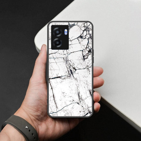 Realme Narzo 50 4G Cover - White Marble Series 2 - HQ Ultra Shine Premium Infinity Glass Soft Silicon Borders Case