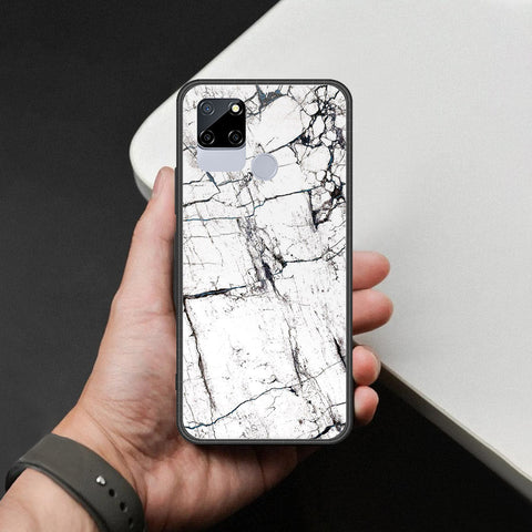 Realme C12 Cover - White Marble Series 2 - HQ Ultra Shine Premium Infinity Glass Soft Silicon Borders Case