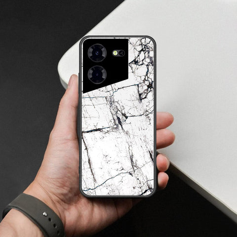 Tecno Pova 5 Pro Cover - White Marble Series 2 - HQ Ultra Shine Premium Infinity Glass Soft Silicon Borders Case
