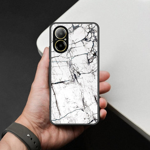 Realme C67 4G Cover - White Marble Series 2 - HQ Ultra Shine Premium Infinity Glass Soft Silicon Borders Case