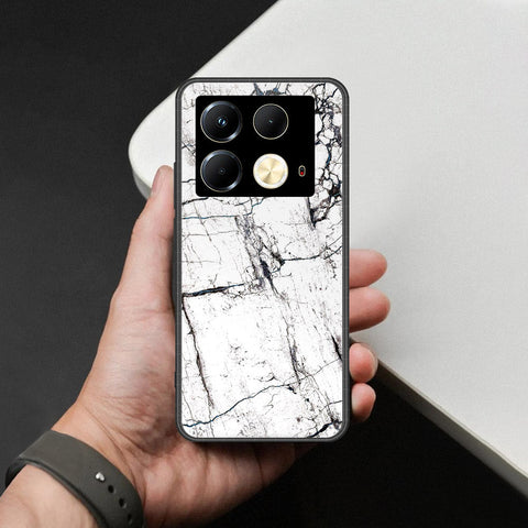 Infinix Note 40S Cover - White Marble Series 2 - HQ Ultra Shine Premium Infinity Glass Soft Silicon Borders Case