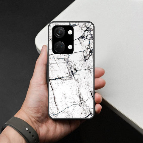 OnePlus Nord 3 Cover - White Marble Series 2 - HQ Ultra Shine Premium Infinity Glass Soft Silicon Borders Case