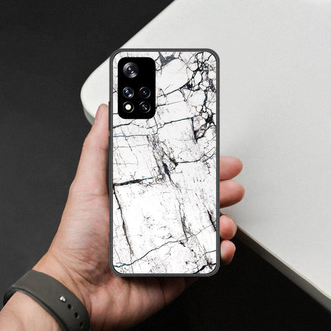 Xiaomi Redmi Note 11 Pro Plus 5G Cover - White Marble Series 2 - HQ Ultra Shine Premium Infinity Glass Soft Silicon Borders Case