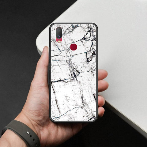 Vivo Y11 2019 Cover - White Marble Series 2 - HQ Ultra Shine Premium Infinity Glass Soft Silicon Borders Case
