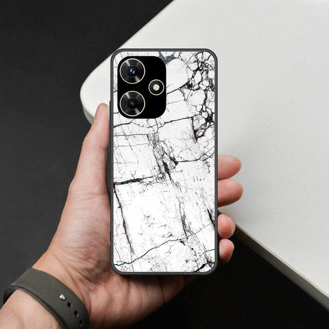 Infinix Hot 30i Cover - White Marble Series 2 - HQ Ultra Shine Premium Infinity Glass Soft Silicon Borders Case