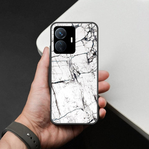 Vivo Y77e Cover - White Marble Series 2 - HQ Ultra Shine Premium Infinity Glass Soft Silicon Borders Case