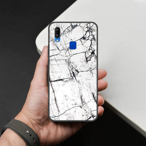 Vivo Y91i Cover - White Marble Series 2 - HQ Ultra Shine Premium Infinity Glass Soft Silicon Borders Case