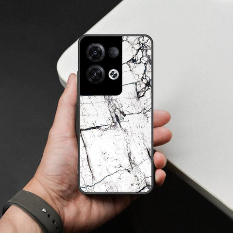 Oppo Reno 8 Pro  Cover - White Marble Series 2 - HQ Ultra Shine Premium Infinity Glass Soft Silicon Borders Case