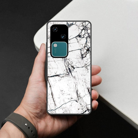 Vivo S18 Cover - White Marble Series 2 - HQ Ultra Shine Premium Infinity Glass Soft Silicon Borders Case