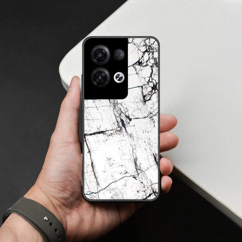 Oppo Reno 8 Pro Plus Cover - White Marble Series 2 - HQ Ultra Shine Premium Infinity Glass Soft Silicon Borders Case