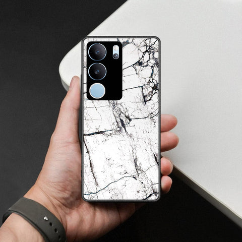Vivo V29 Pro Cover - White Marble Series 2 - HQ Ultra Shine Premium Infinity Glass Soft Silicon Borders Case