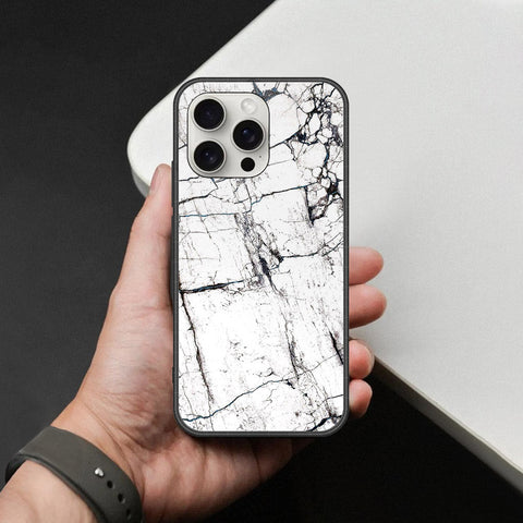 iPhone 16 Pro - White Marble Series 2 - HQ Ultra Shine Premium Infinity Glass Soft Silicon Borders Case