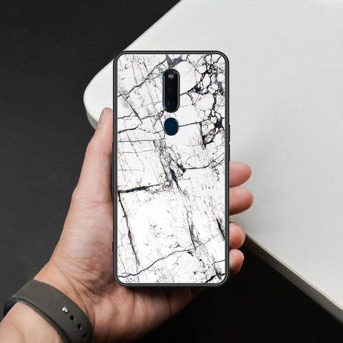 Huawei Honor Play 8A Cover - White Marble Series 2 - HQ Ultra Shine Premium Infinity Glass Soft Silicon Borders Case