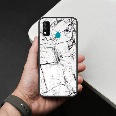 Huawei Y8s Cover - White Marble Series 2 - HQ Ultra Shine Premium Infinity Glass Soft Silicon Borders Case