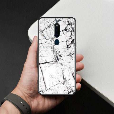 Oppo R19 Cover - White Marble Series 2 - HQ Ultra Shine Premium Infinity Glass Soft Silicon Borders Case