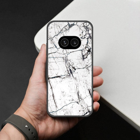 Nothing Phone 2a Cover - White Marble Series 2 - HQ Ultra Shine Premium Infinity Glass Soft Silicon Borders Case