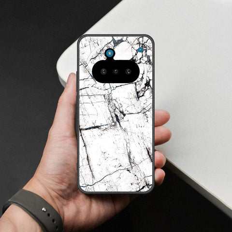 Nothing Phone 3a Cover - White Marble Series 2 - HQ Ultra Shine Premium Infinity Glass Soft Silicon Borders Case