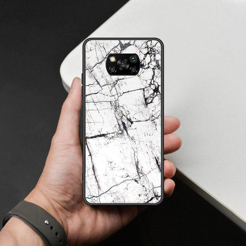 Xiaomi Poco X3 Pro Cover - White Marble Series 2 - HQ Ultra Shine Premium Infinity Glass Soft Silicon Borders Case